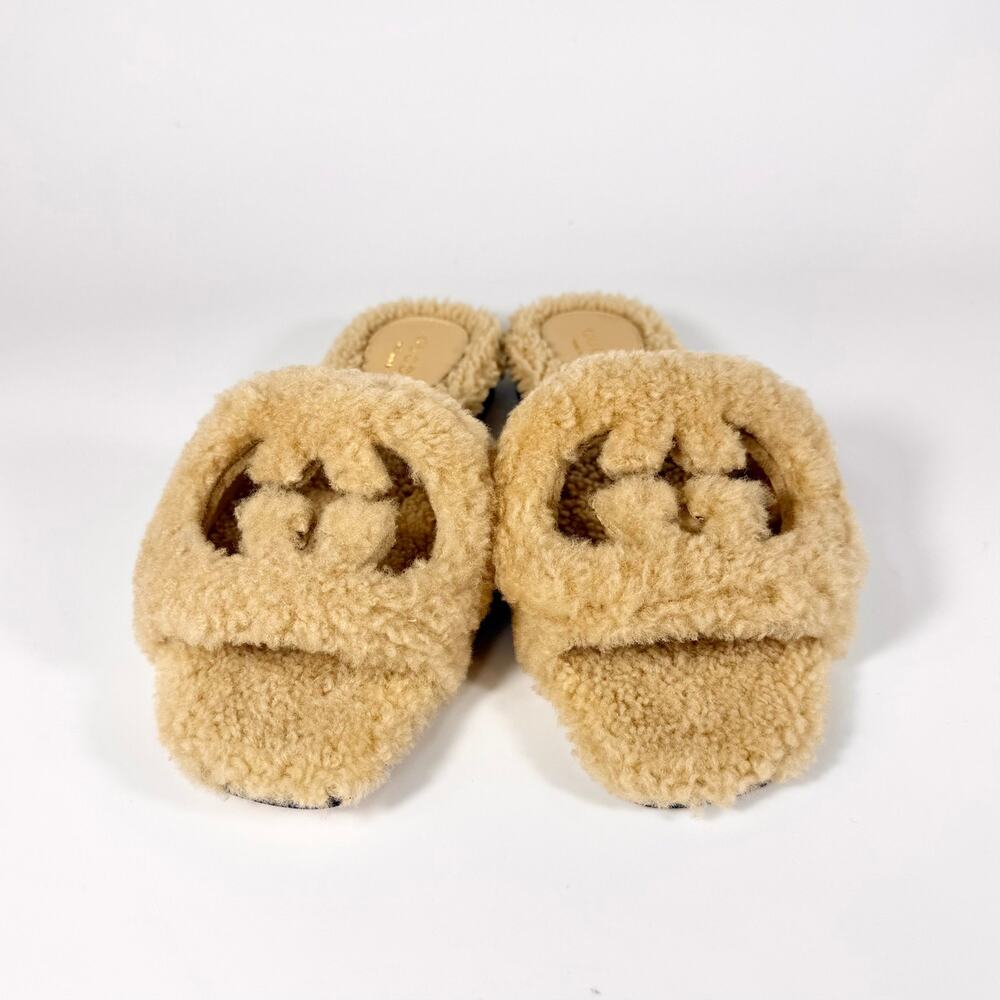 Gucci Shearling GG Cut Out Slide Sandal - Women’s 5.5 - Picture 4 of 8